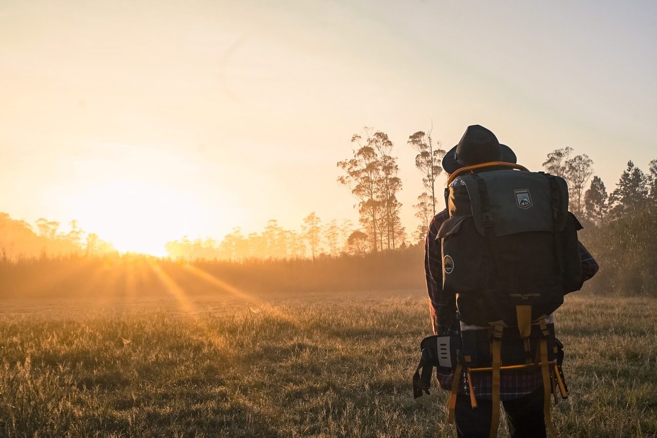 Man in Black Backpack