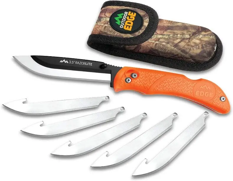Outdoor Edge RazorLite folding hunting knife with replaceable blades.